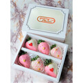 6pcs Star In My Heart Pink Chocolate Strawberries Gift Box